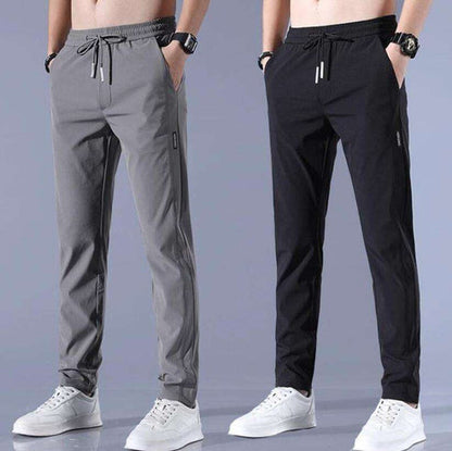 Men Solid Black, Grey Track Pants ( Pack of 2 )